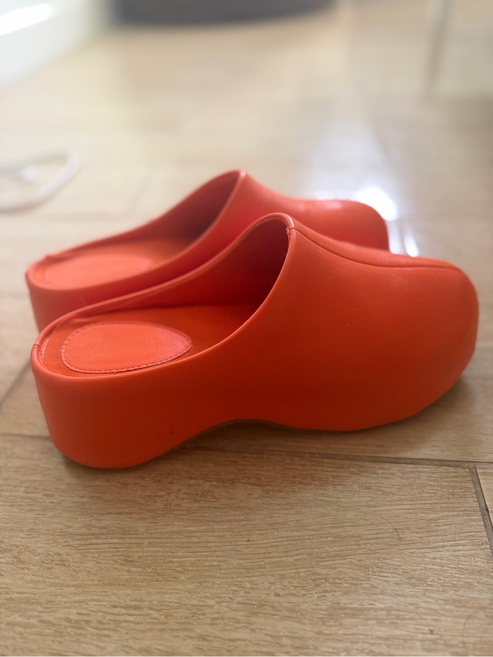 Orange Platform Bubble Clog Mules - Unbranded